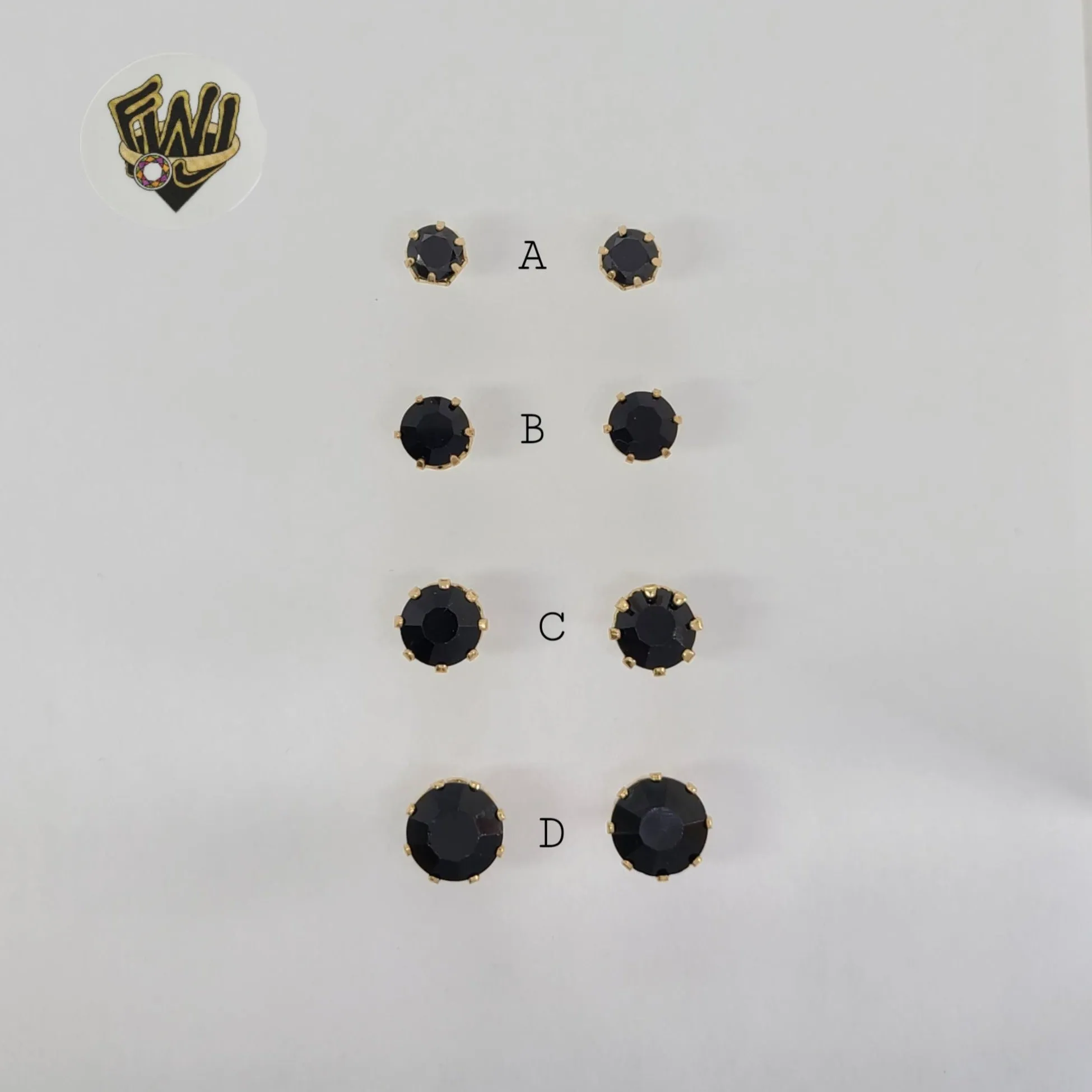 (1-1082) Gold Laminate - Zircon Stud Earrings - BGF