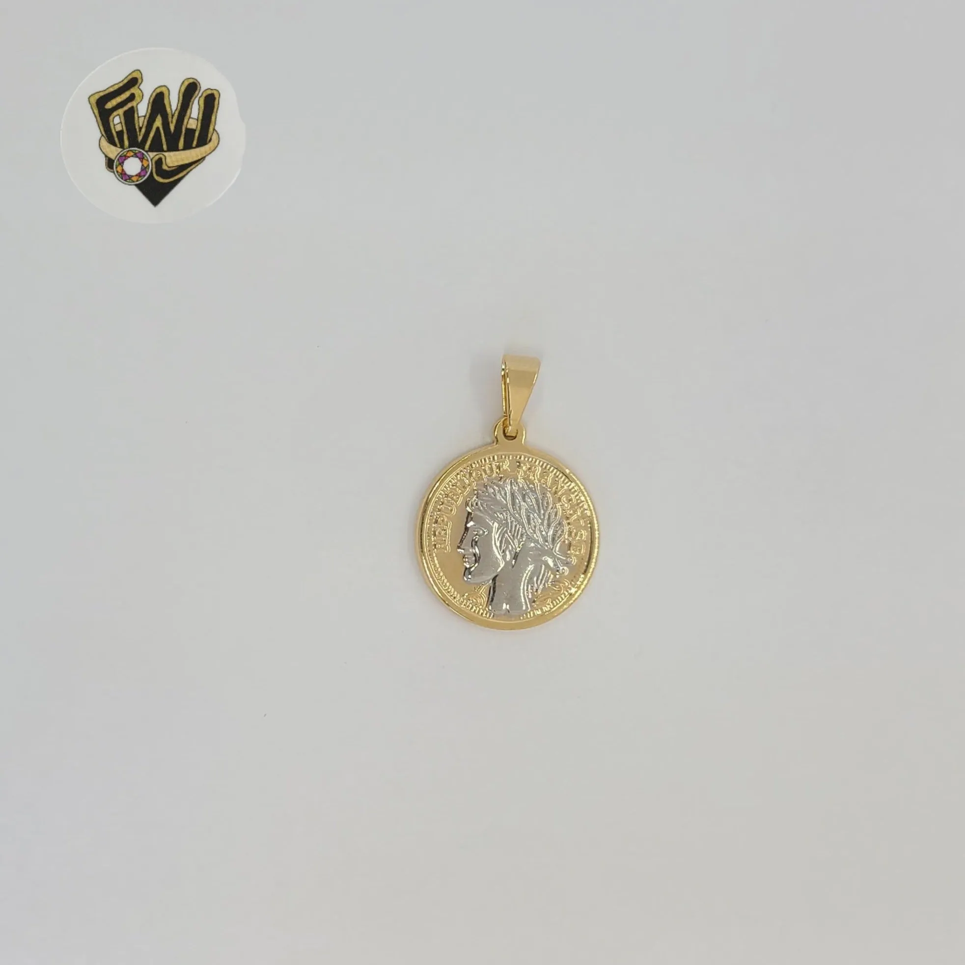 (1-2327-2) Gold Laminate - Two Tone Medal Pendant - BGF