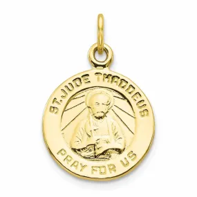 10k Yellow Gold Polished St Jude Medal Pendant