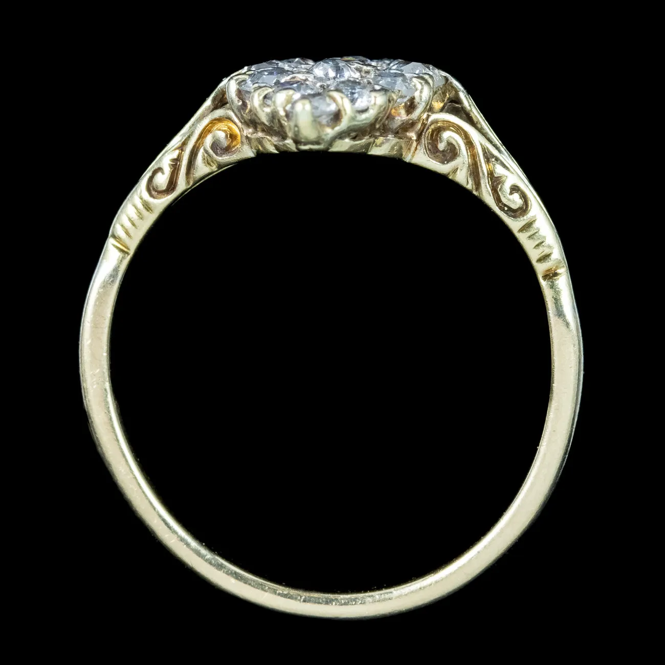 Antique Victorian Diamond Navette Cluster Ring 1.5ct Total