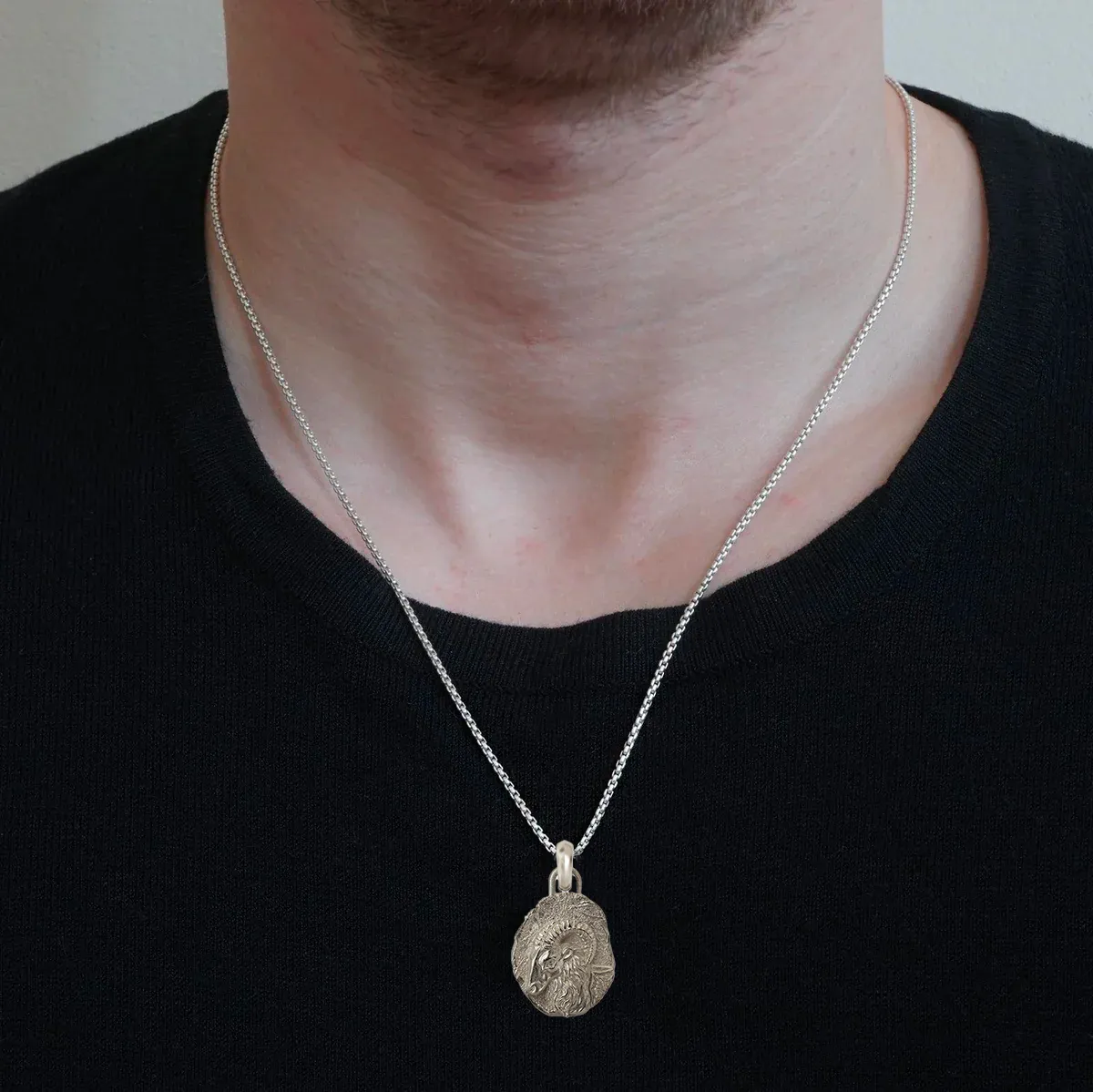 Aries Zodiac Pendant in Sterling Silver and 14K Gold