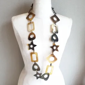 Charming Buffalo Horn Necklace J17369, Made by Natural Material