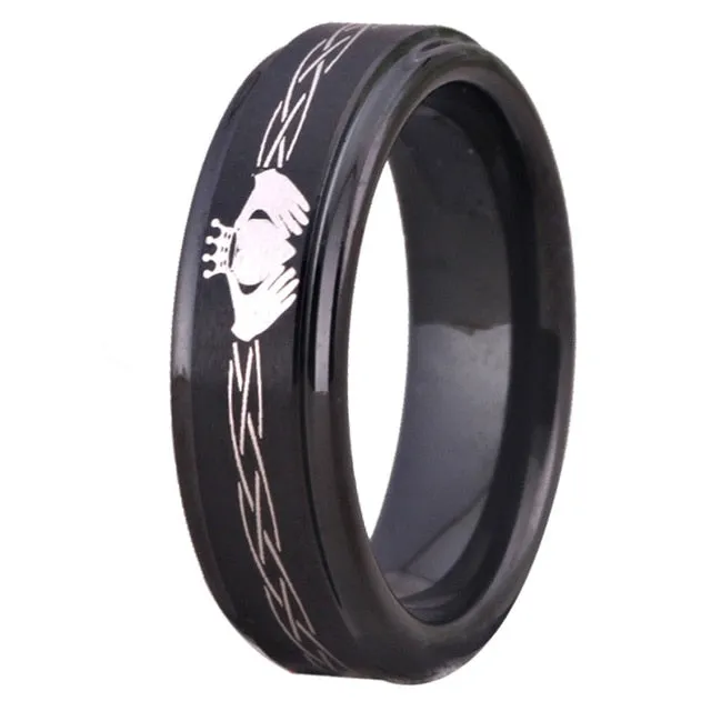 Classic Claddagh Design Tungsten Carbide Wedding Rings