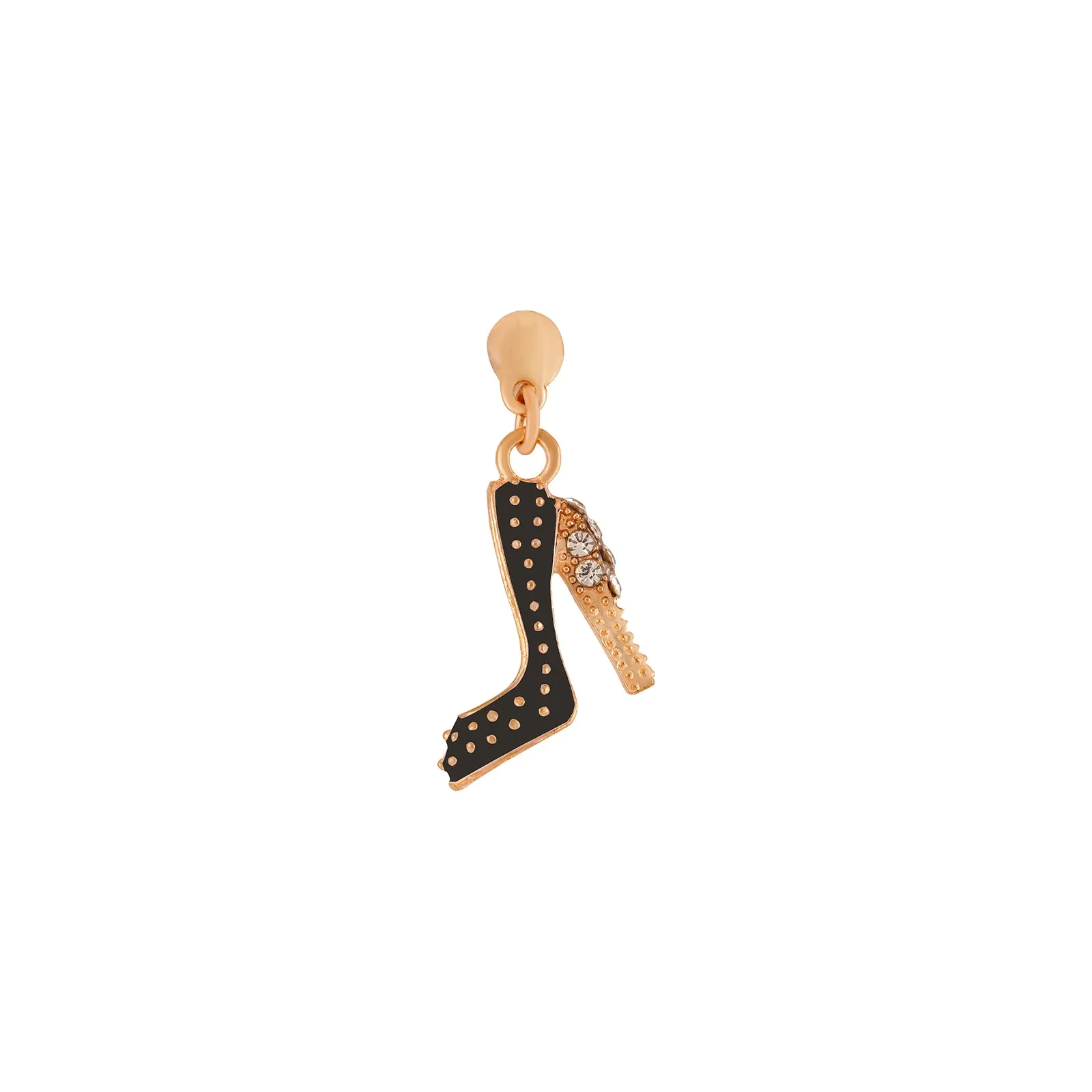 Crystal Stiletto Gold & Black Pin Watch Charm