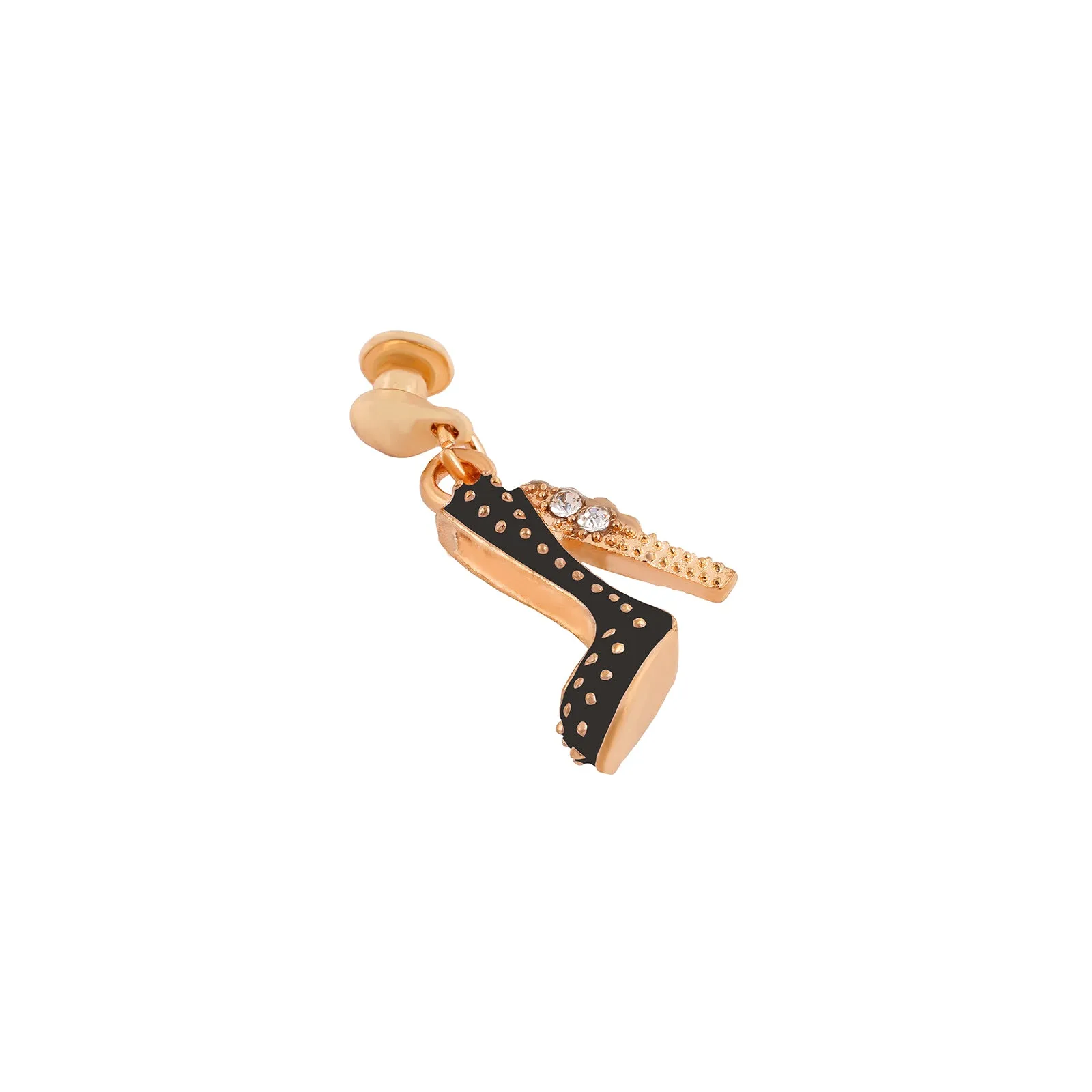 Crystal Stiletto Gold & Black Pin Watch Charm