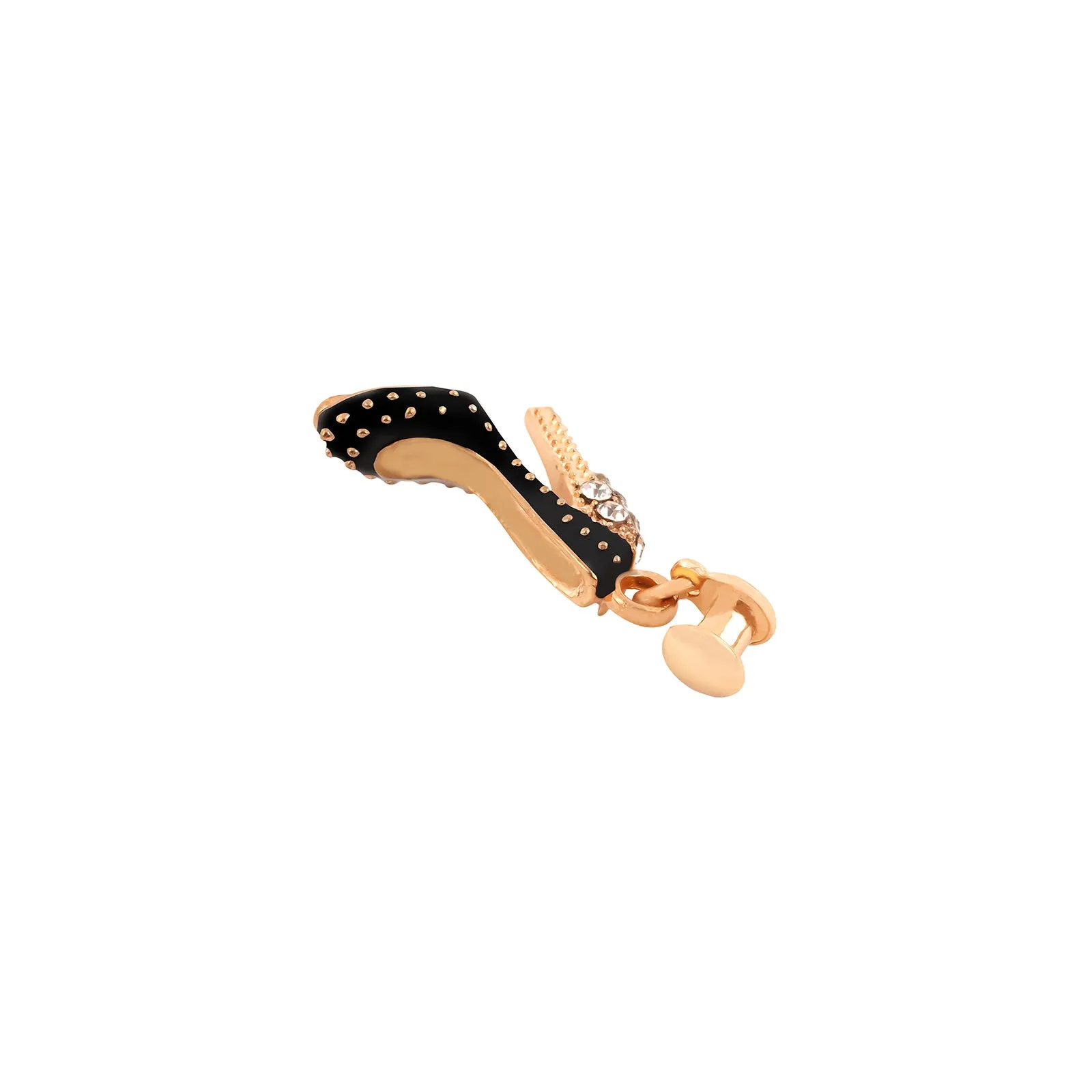 Crystal Stiletto Gold & Black Pin Watch Charm