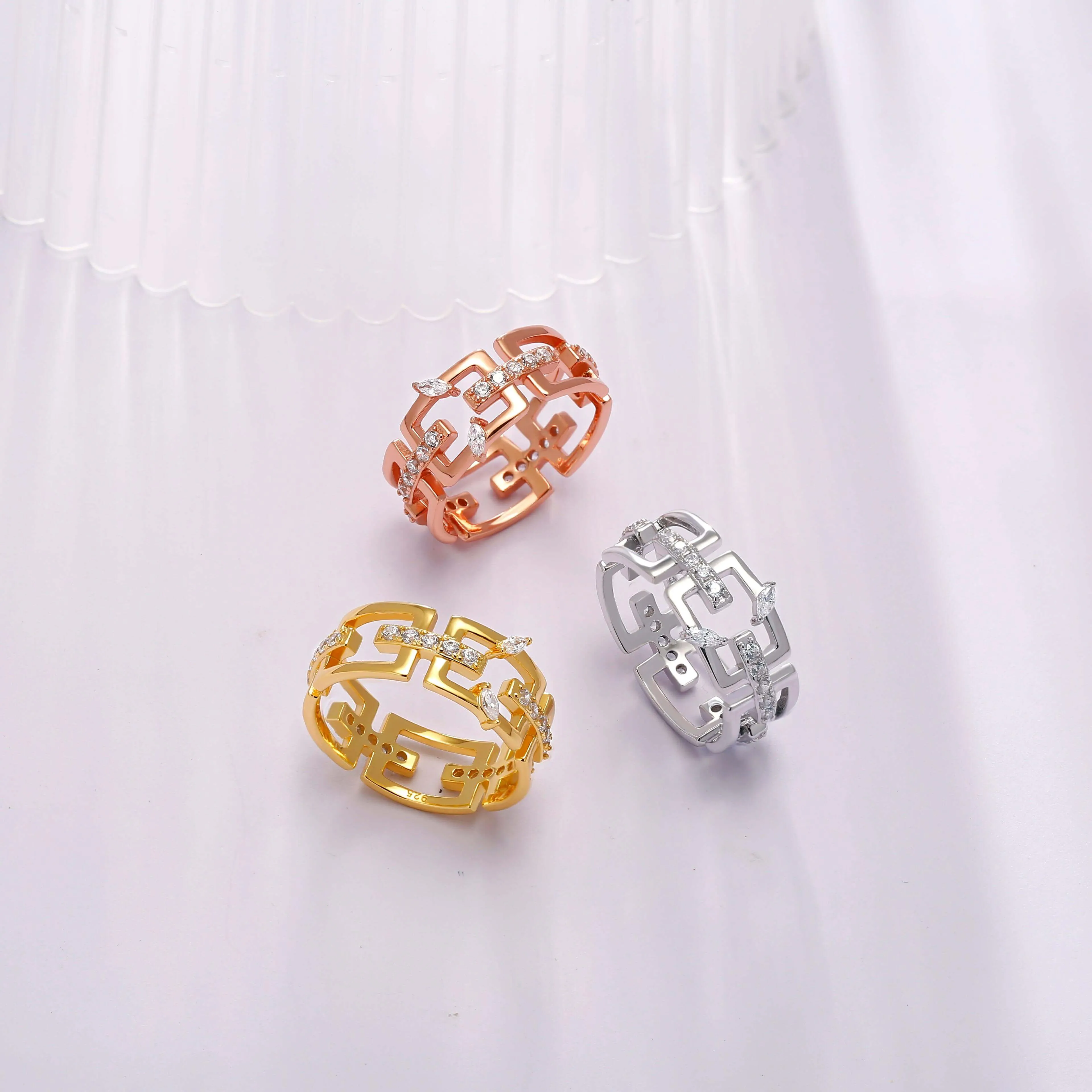 Cubic Zirconia Diamond Promise Statement Ring Jasmine Breeze Collection Designed by Golnaz Niazmand