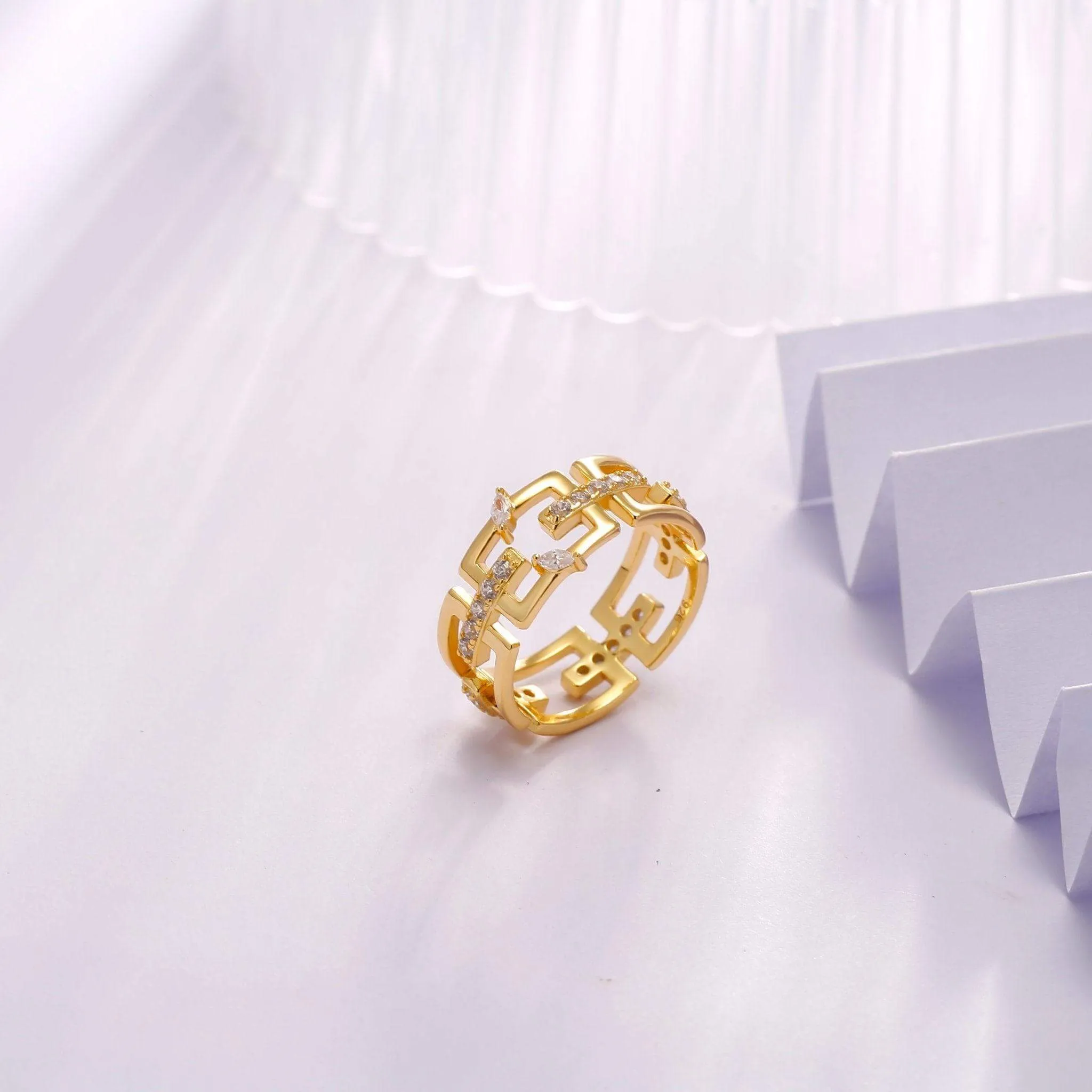 Cubic Zirconia Diamond Promise Statement Ring Jasmine Breeze Collection Designed by Golnaz Niazmand