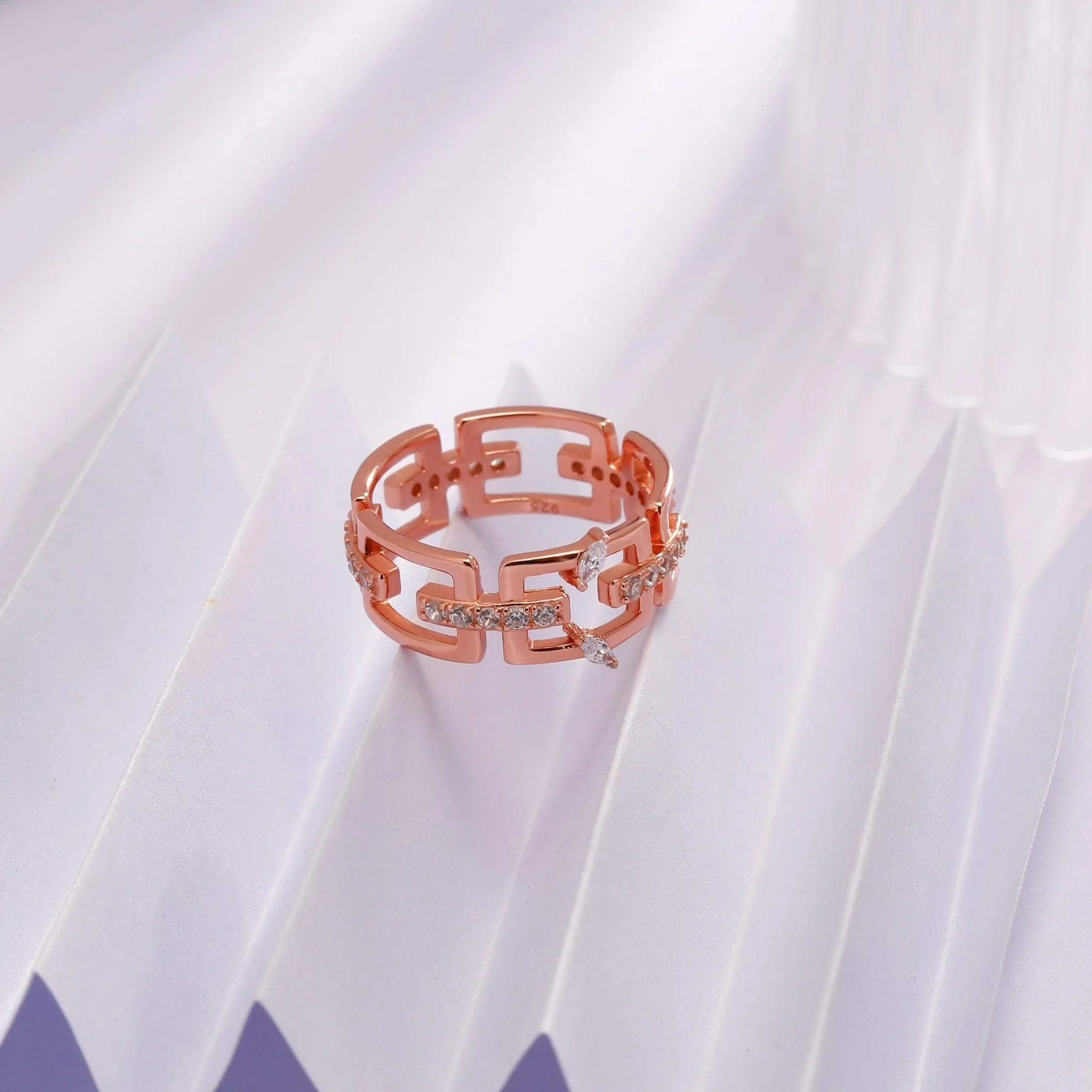Cubic Zirconia Diamond Promise Statement Ring Jasmine Breeze Collection Designed by Golnaz Niazmand