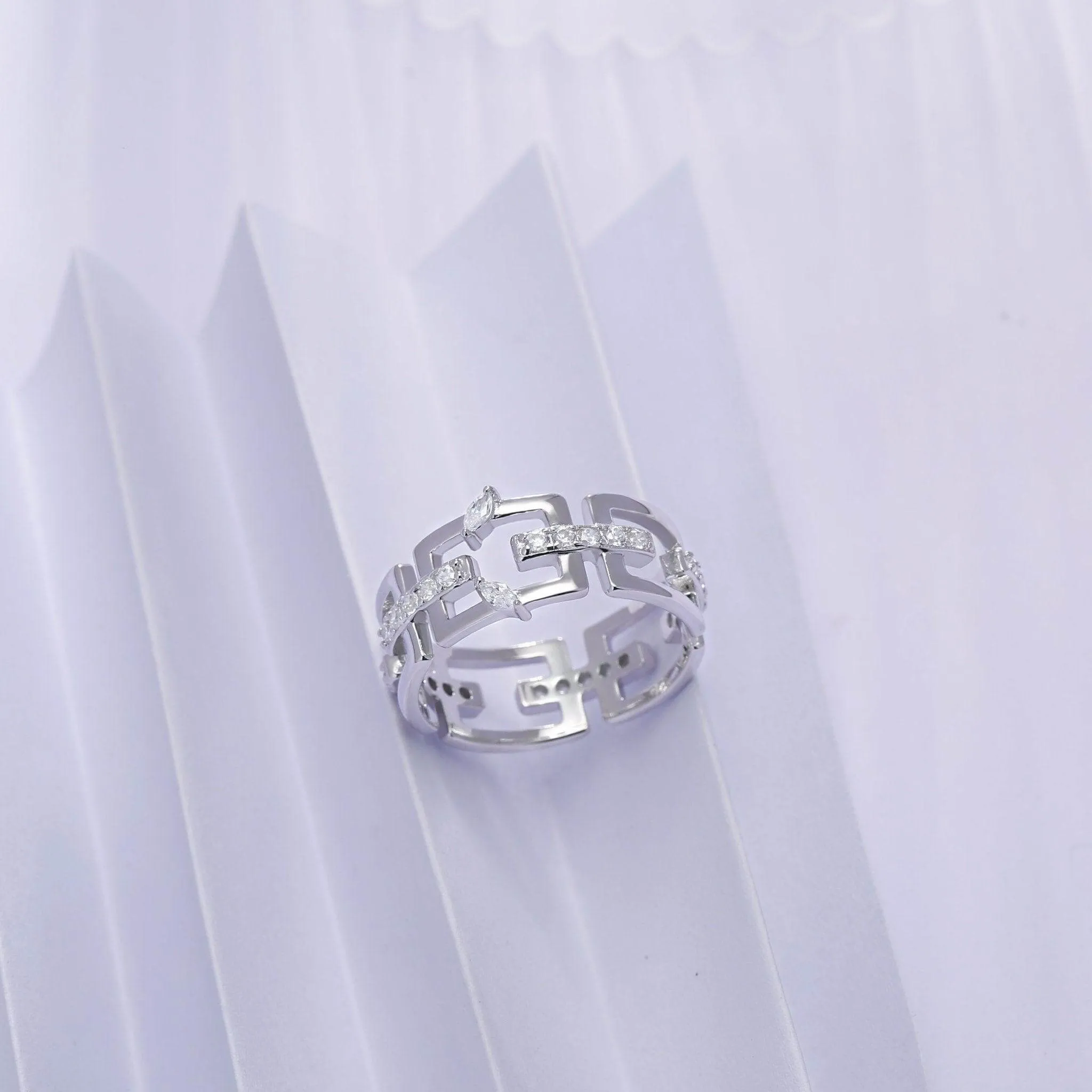 Cubic Zirconia Diamond Promise Statement Ring Jasmine Breeze Collection Designed by Golnaz Niazmand