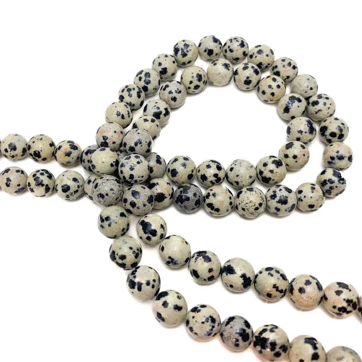 Dalmatian Jasper 8mm Smooth Rounds Bead Strand