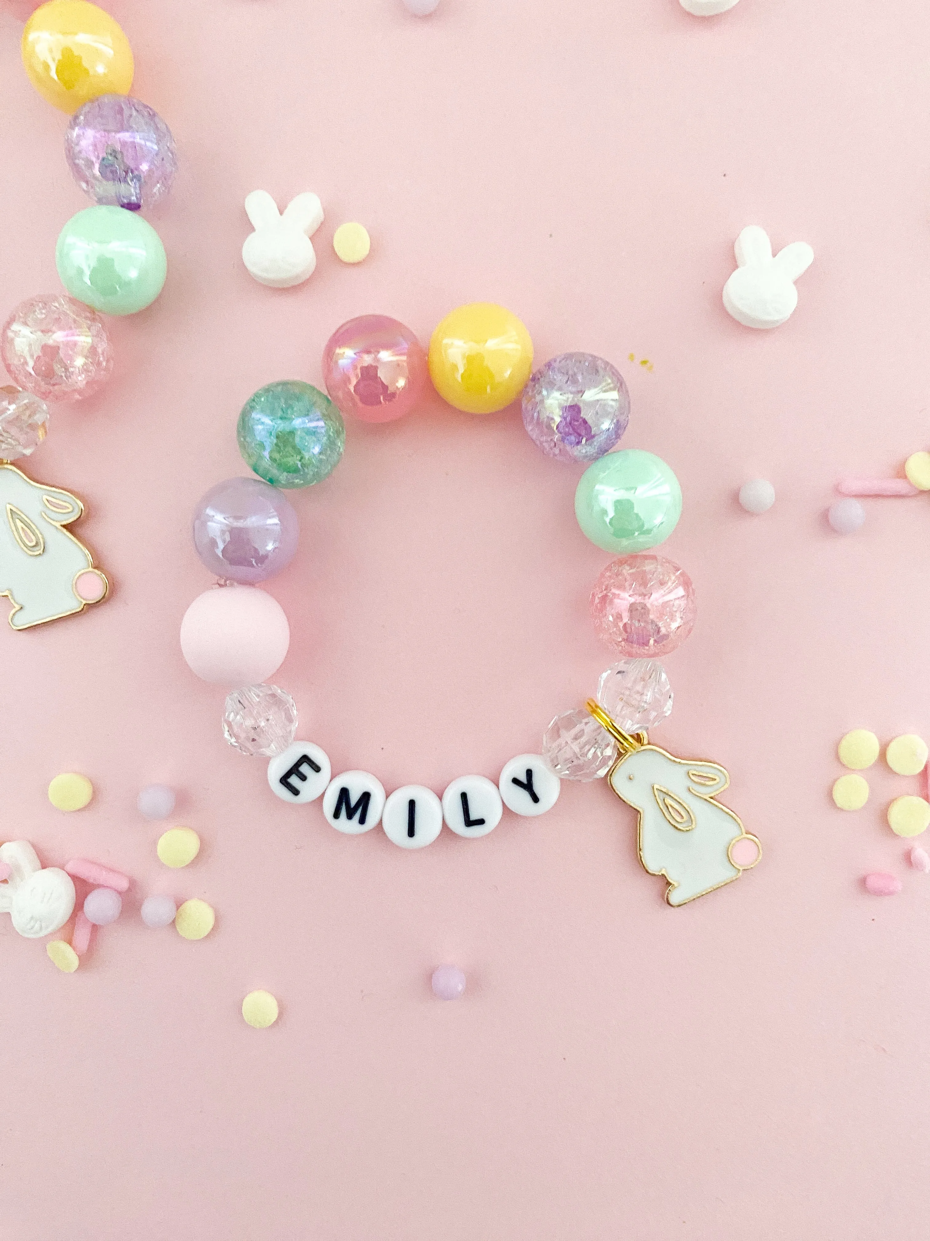 Easter Bunny Charm Bracelet - Customizable