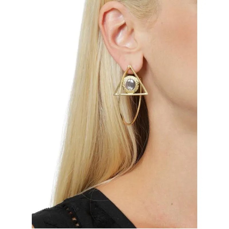 Floating Triangle Hoop earring