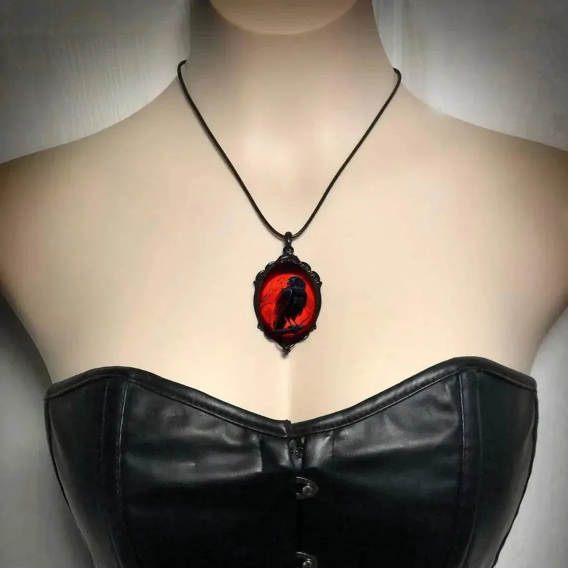 Gothic Vampire Owl Cameo Necklace - 12 Styles for Women & Men | Pagan Witch Jewelry Gift