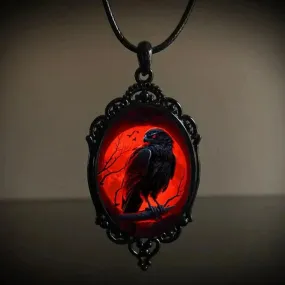 Gothic Vampire Owl Cameo Necklace - 12 Styles for Women & Men | Pagan Witch Jewelry Gift