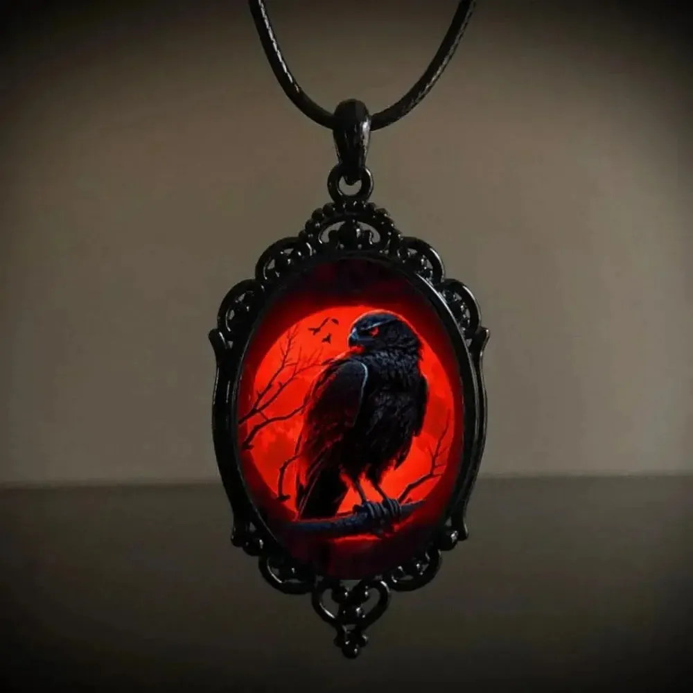 Gothic Vampire Owl Cameo Necklace - 12 Styles for Women & Men | Pagan Witch Jewelry Gift