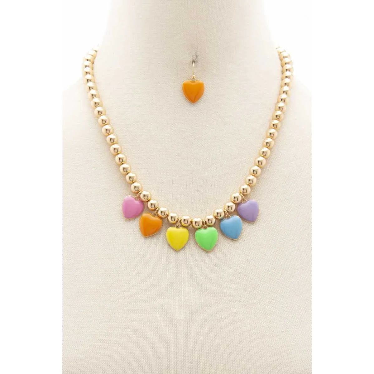 Heart Ball Bead Necklace