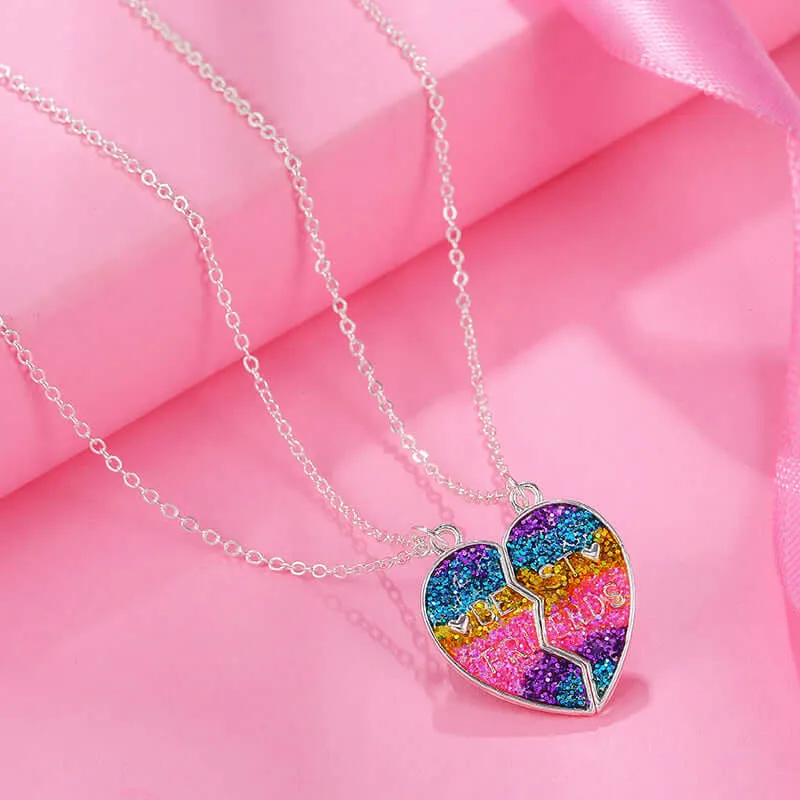 Heart Lettering Children Friendship Pendant BFF Necklaces