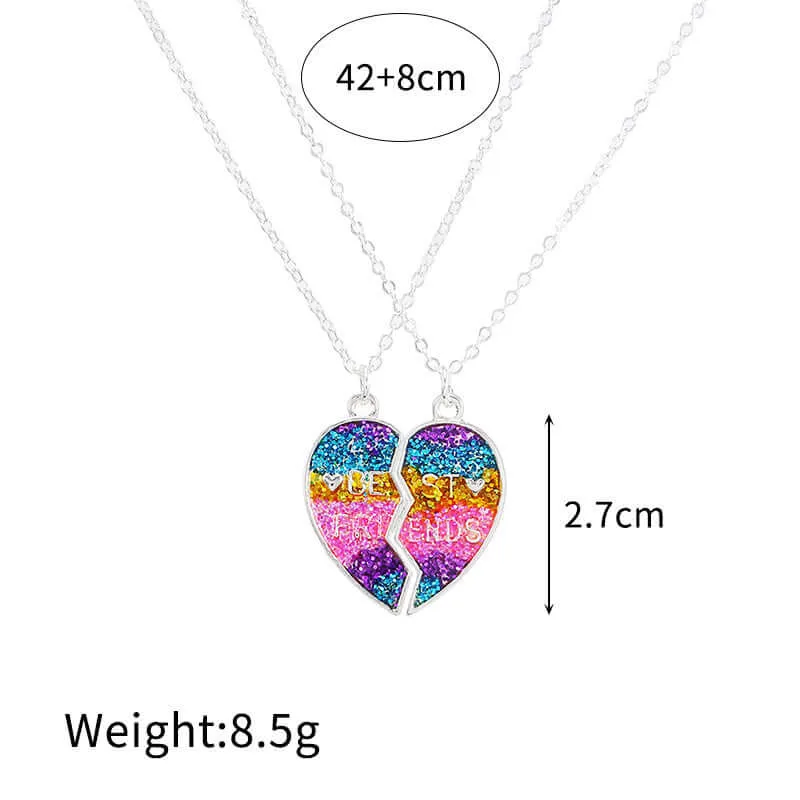 Heart Lettering Children Friendship Pendant BFF Necklaces
