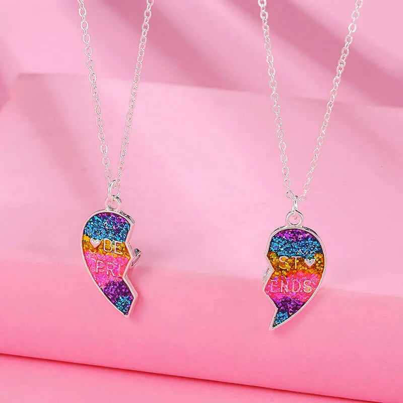Heart Lettering Children Friendship Pendant BFF Necklaces