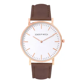 Hope White Dial Brown Strap Watch