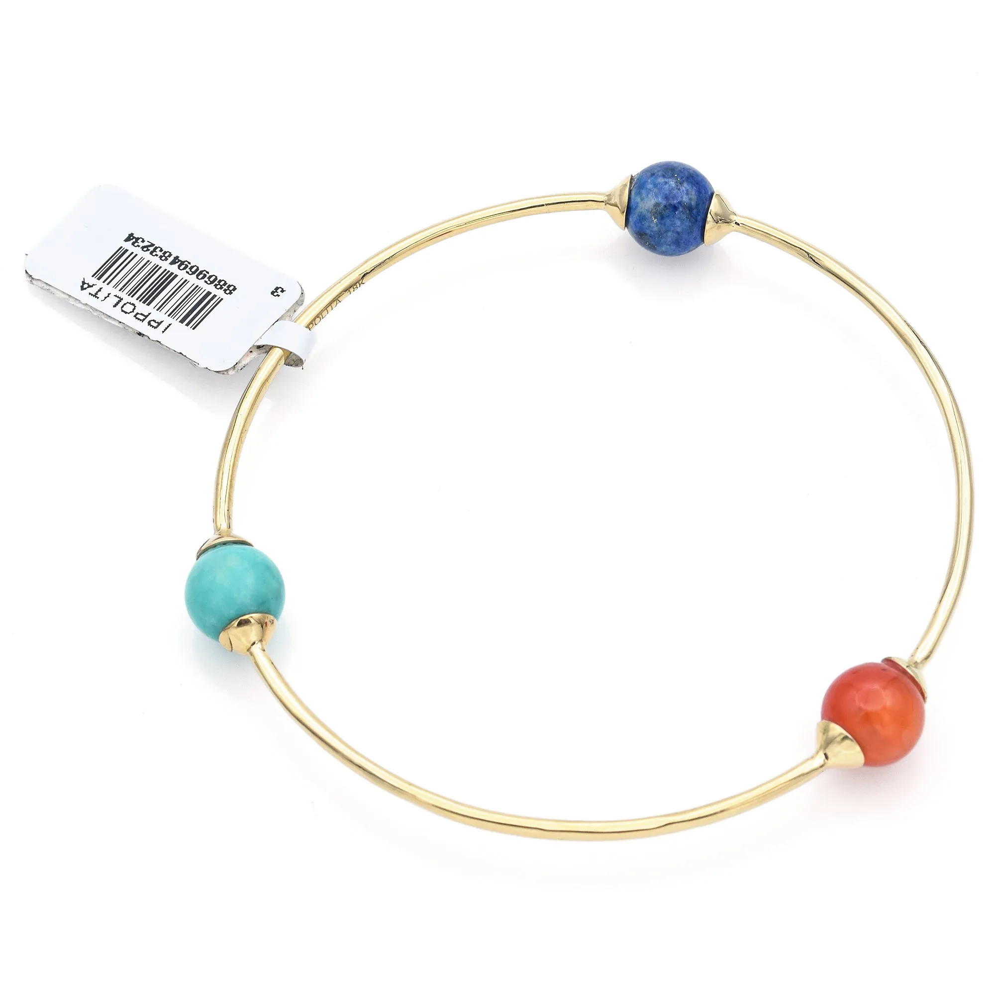 Ippolita 18K Yellow Gold Nova 3-station Bangle Bracelet Riviera Sky $2795 MSRP