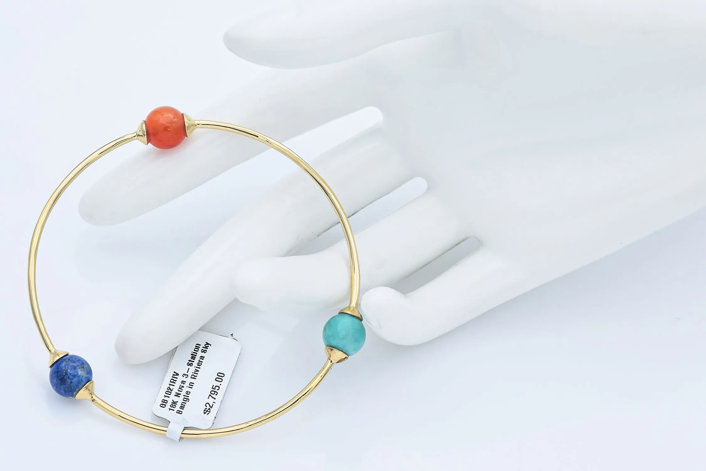 Ippolita 18K Yellow Gold Nova 3-station Bangle Bracelet Riviera Sky $2795 MSRP