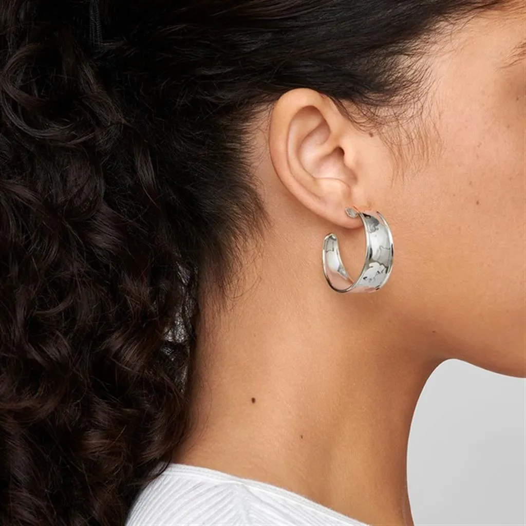 IPPOLITA Classico Silver Hammered Goddess Hoop Earrings