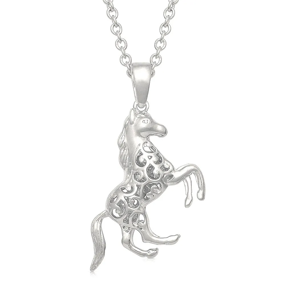 Montana Silversmith Rearing Horse Charm Necklace