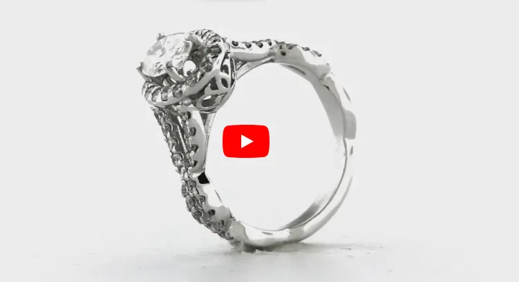 Oval Diamond Engagement Ring 1.61 ct tw 14K White Gold DENG043