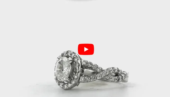 Oval Diamond Engagement Ring 1.61 ct tw 14K White Gold DENG043