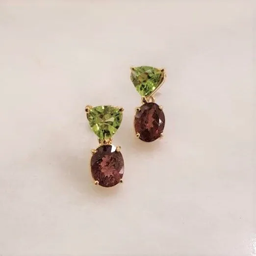 Peridot & Pink Tourmaline Separates Earrings