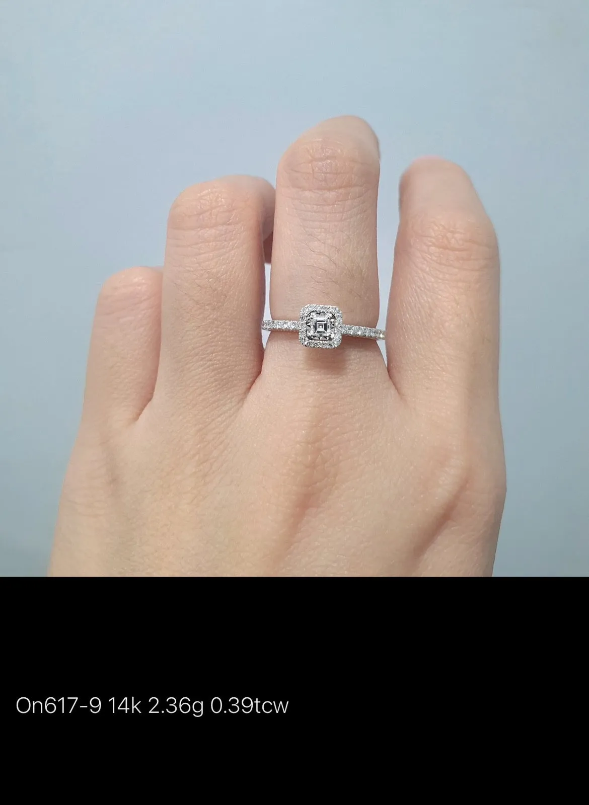 Princess Illusion Halo Diamond Engagement Ring