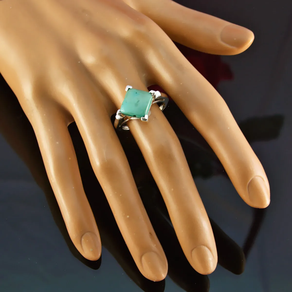 Riyo Captivating Stone Turquoise 925 Silver Rings Polki Jewelry