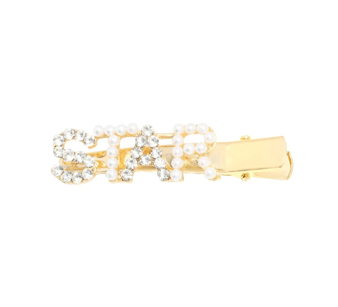 STAR Diamanté and Pearl Hair Clip