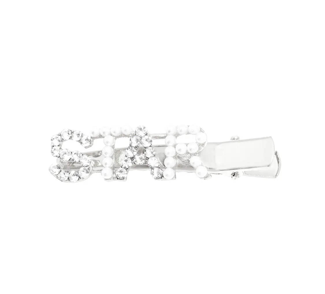 STAR Diamanté and Pearl Hair Clip
