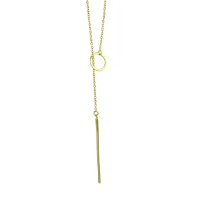Sterling Circle Choker Lariat Necklace