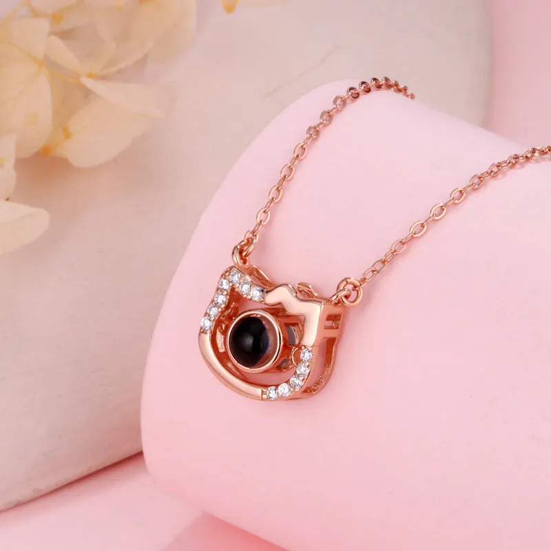 Sterling Silver Kitty Cat Necklace with Picture Inside