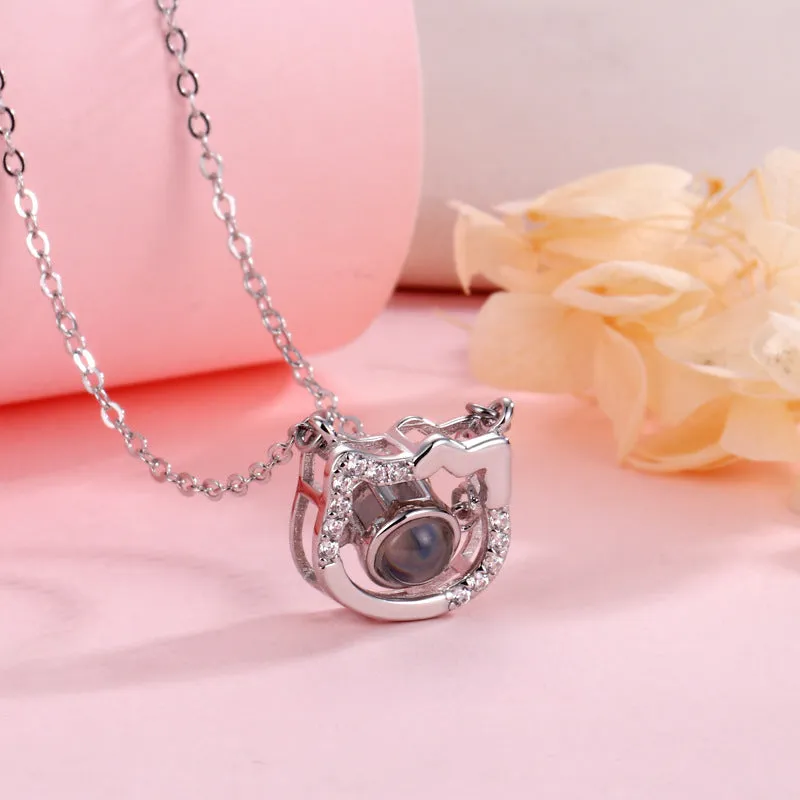 Sterling Silver Kitty Cat Necklace with Picture Inside