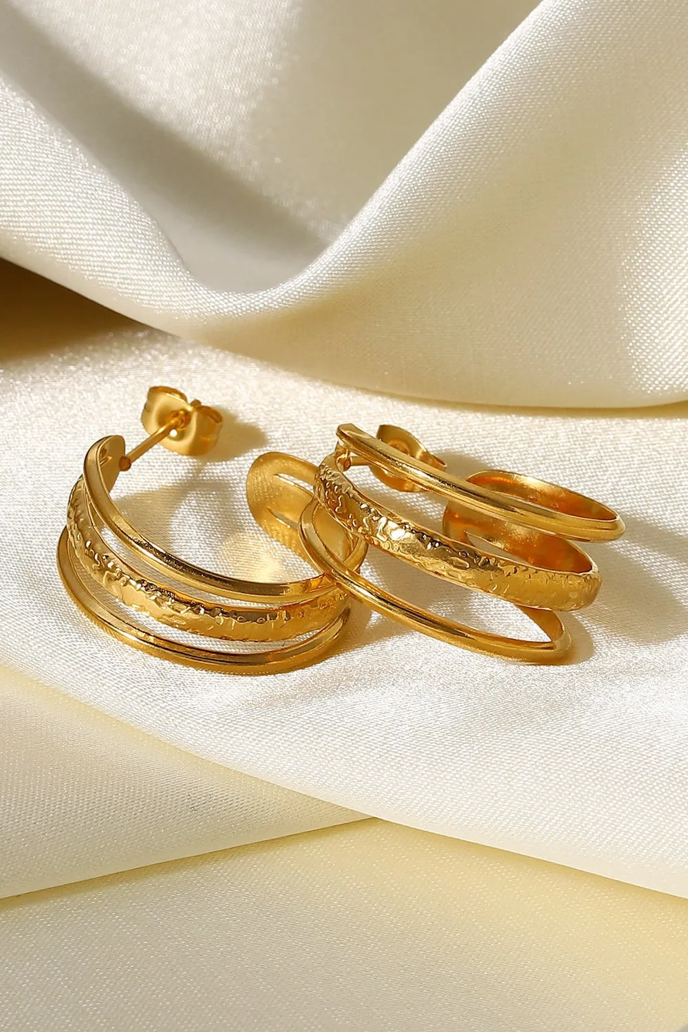 Triple Glam Gold Hoop Earrings - Elevate Your Style